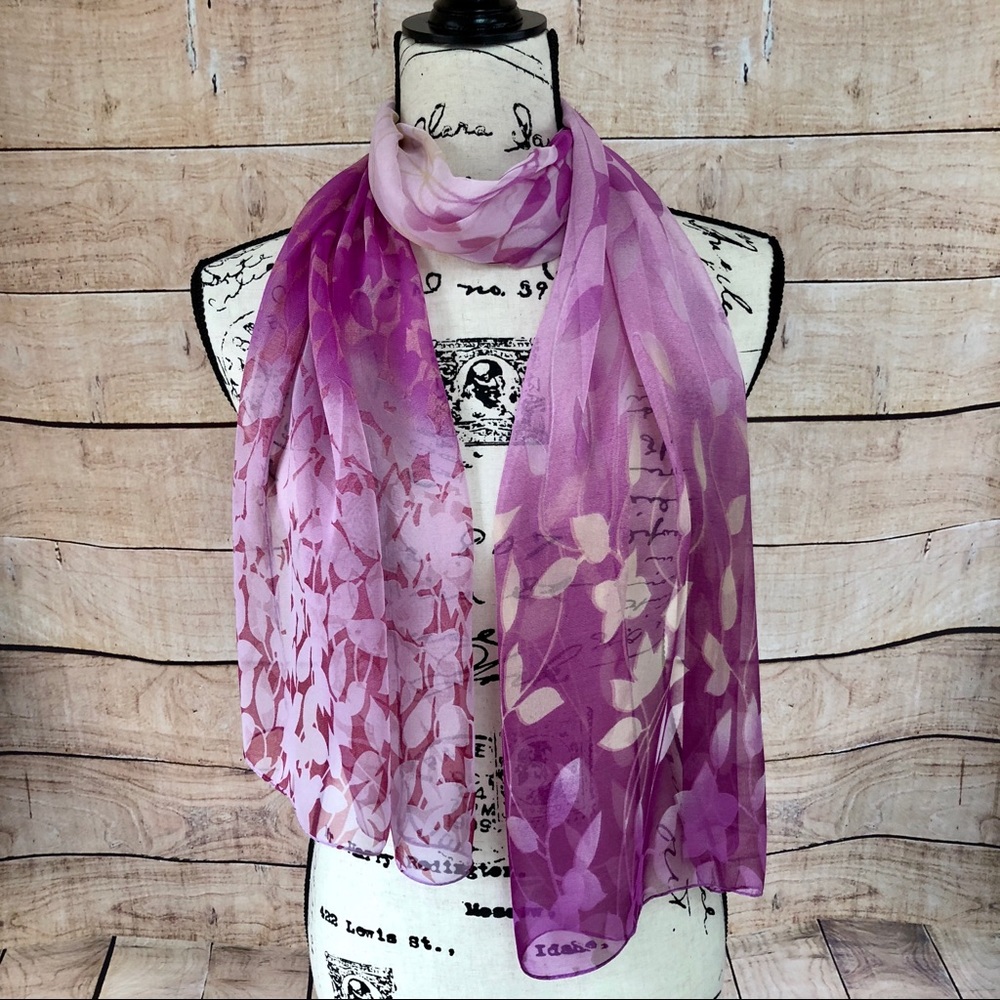 Purple and Pink Floral Scarf